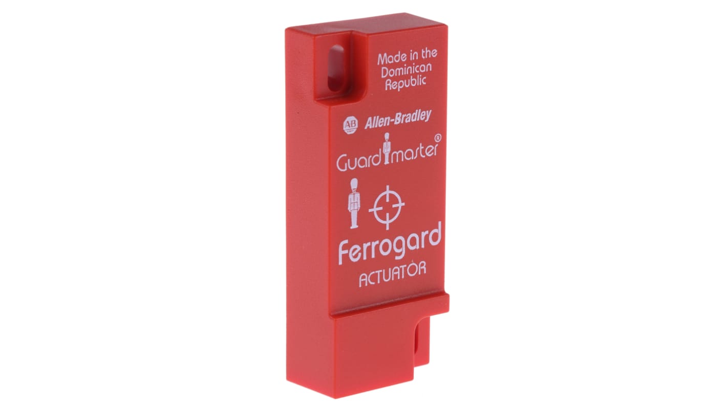 Interruttore di sicurezza senza contatto Allen Bradley Guardmaster 440N-A02005, attuatore magnetico, protezione IP67, dimensioni 37 mm x 15 mm.