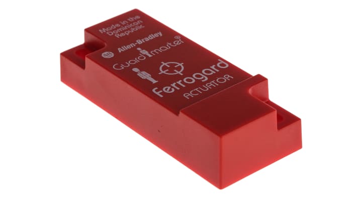Interruttore di sicurezza senza contatto Allen Bradley Guardmaster 440N-A02005, attuatore magnetico, protezione IP67, dimensioni 37 mm x 15 mm.