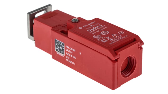 Interruttore di interblocco di sicurezza Allen Bradley Guardmaster 440K-C21097, 3 contatti NC, grado di protezione IP67, dimensioni 90,5mm x 31mm x 30,4mm.