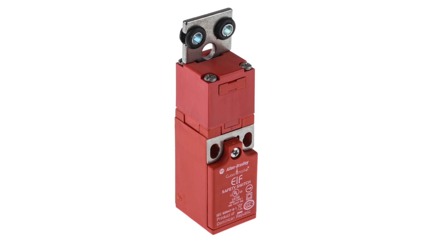 Interruttore di interblocco di sicurezza Allen Bradley Guardmaster 440K-E33080, 2NC, IP67, dimensioni 75x25x29mm, attuatore incluso.