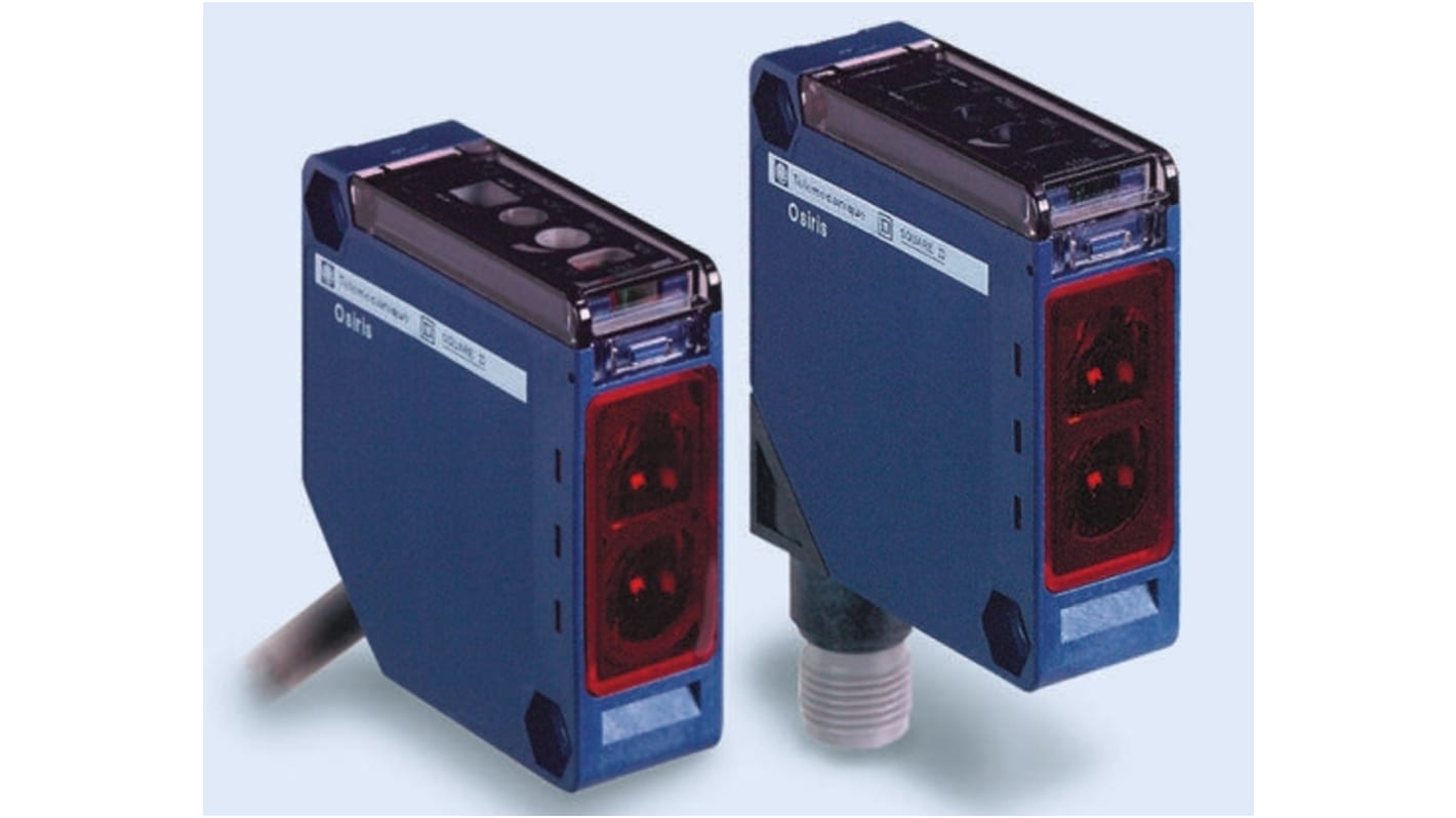 Sensore fotoelettrico compatto Telemecanique Sensors XUK8AKSNL2, rilevamento diffuso fino a 1 m, uscita PNP, IP65.