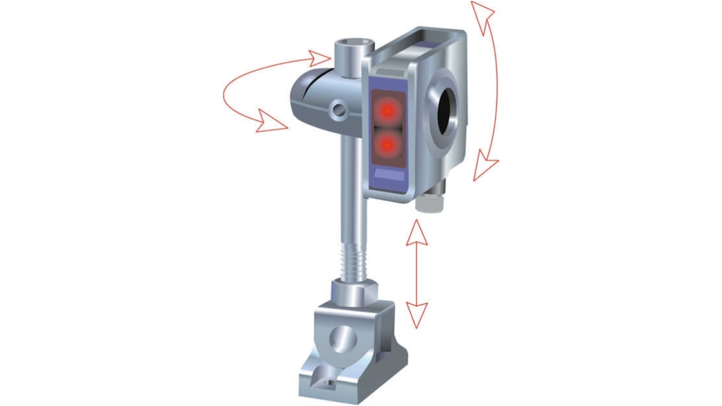 Staffa Telemecanique Sensors XUZM2004 per Serie XU, accessorio di regolazione 3D, installazione rapida, compatibile con sensori fotoelettrici Osiris Osiconcept.