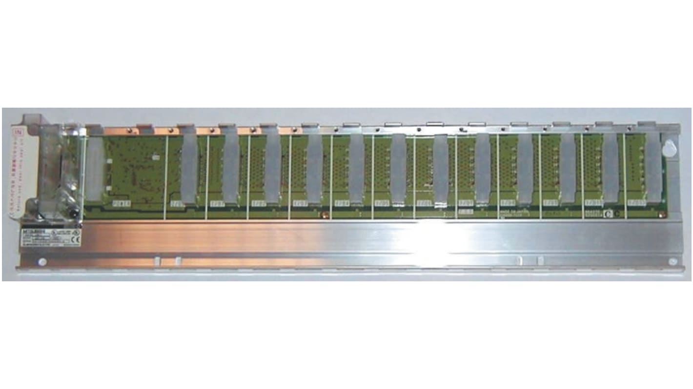 Mitsubishi Electric Q612B, unità di estensione MELSEC Q, supporta fino a 7 unità e 64 moduli I/O, montaggio su guida DIN.