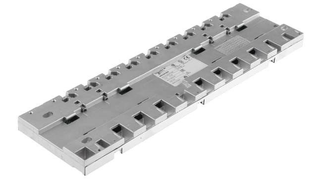 Schneider Electric BMXXBP0800: Backplane Modicon M340 per guida DIN, distribuzione alimentazione e dati PLC.