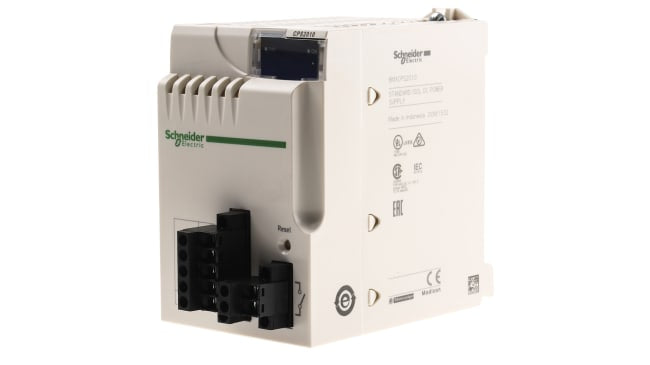Alimentatore PLC Schneider Electric BMXCPS2010 per Modicon M340, 2,5 A, dissipazione 8,5 W, ecologico e resistente. Ideale per automazione industriale.
