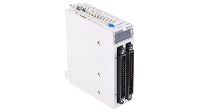 Modulo I/O PLC Schneider Electric BMXDDO6402K Serie M340. Uscite digitali a 64 canali, compatibile con morsettiere e cavi preformati. Ideale per applicazioni industriali.
