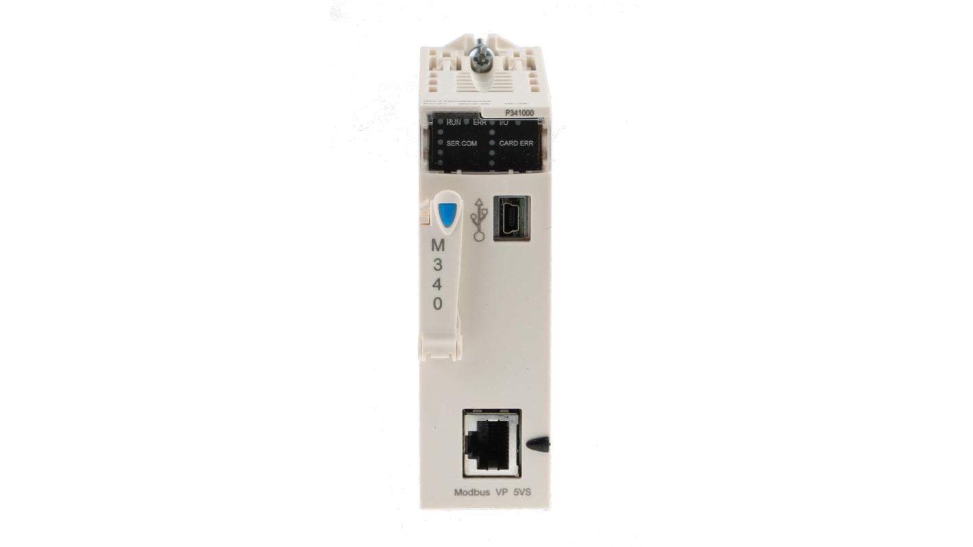 Schneider Electric - BMXP341000 Modulo processore Modbus seriale per Serie M340 - Consumo corrente 72 mA, RAM 2 Gb, porte RJ45, RS232 ed Ethernet. Ideale per automazione industriale.