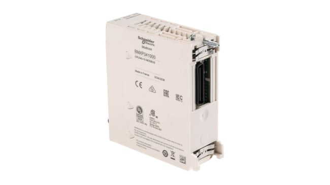 Schneider Electric - BMXP341000 Modulo processore Modbus seriale per Serie M340 - Consumo corrente 72 mA, RAM 2 Gb, porte RJ45, RS232 ed Ethernet. Ideale per automazione industriale.