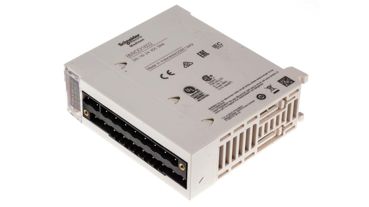 Modulo I/O PLC Schneider Electric BMXDDI1602, 16 ingressi 24V c.c. - Serie M340. Ideale per automazione industriale.