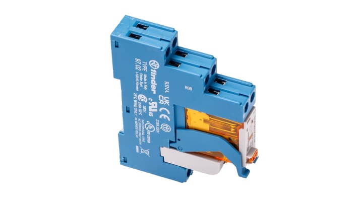 Finder Relè d'interfaccia 4C, bobina 230V, contatti DPDT, dimensioni 81 x 15.8 x 64.6mm, per guida DIN.