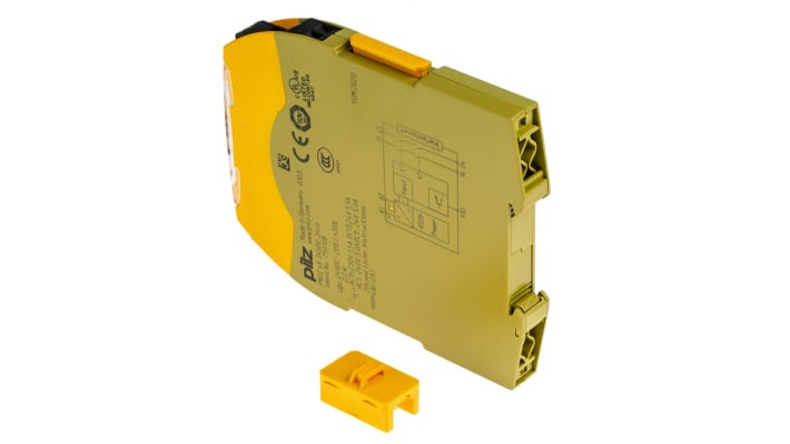 Modulo d'uscita Pilz 750108 PNOZsigma, 24 V dc, 2NO, 3 uscite, dimensioni 98 x 12.5 x 120 mm, montaggio su guida DIN.