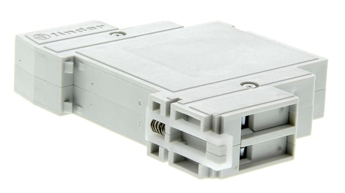 Finder 20.28.9.024.0000, relè DPST 24V cc, montaggio su guida DIN, corrente 16 A, profondità 58,4 mm, grado di protezione IP20.