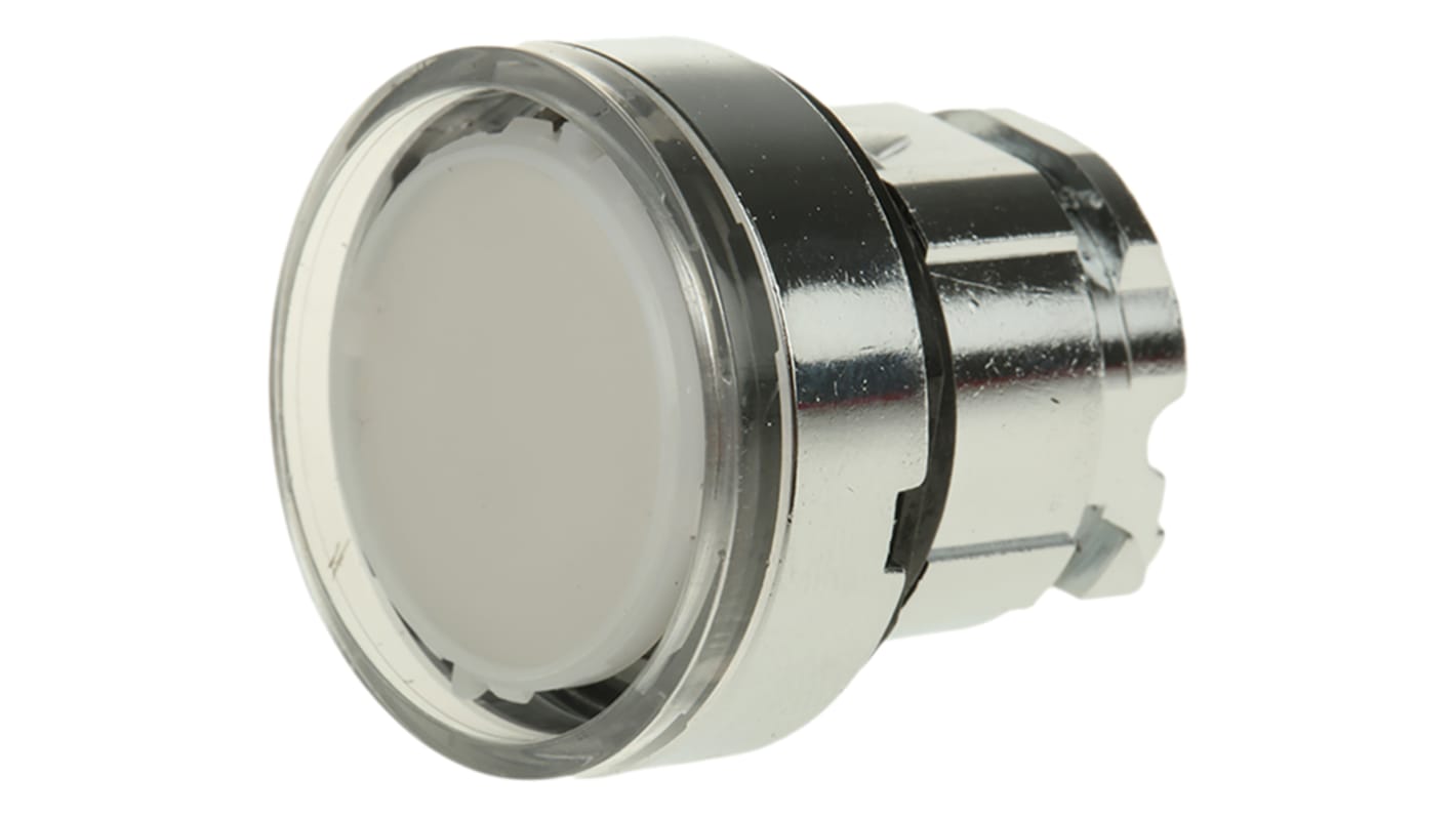 Attuatore pulsante ritorno a molla Harmony XB4, Bianco - Schneider Electric ZB4BA18: robusto e versatile per pannelli di controllo e automazione industriale.