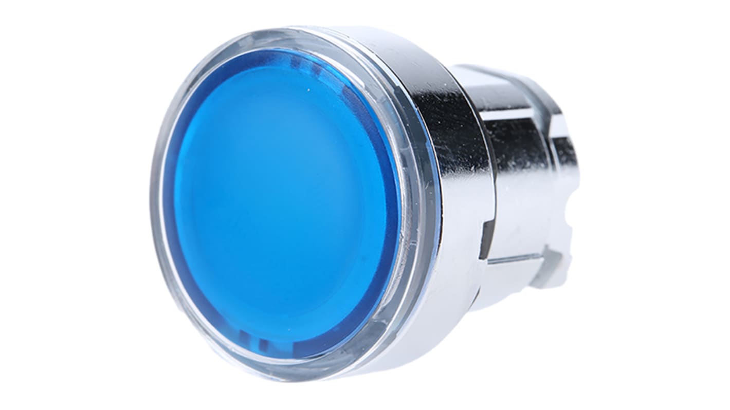 Attuatore pulsante Schneider Electric ZB4BA68, rotondo, blu, diametro foro 22mm, protezione IP66/IP67/IP69K, attivazione a pulsante, senza illuminazione.