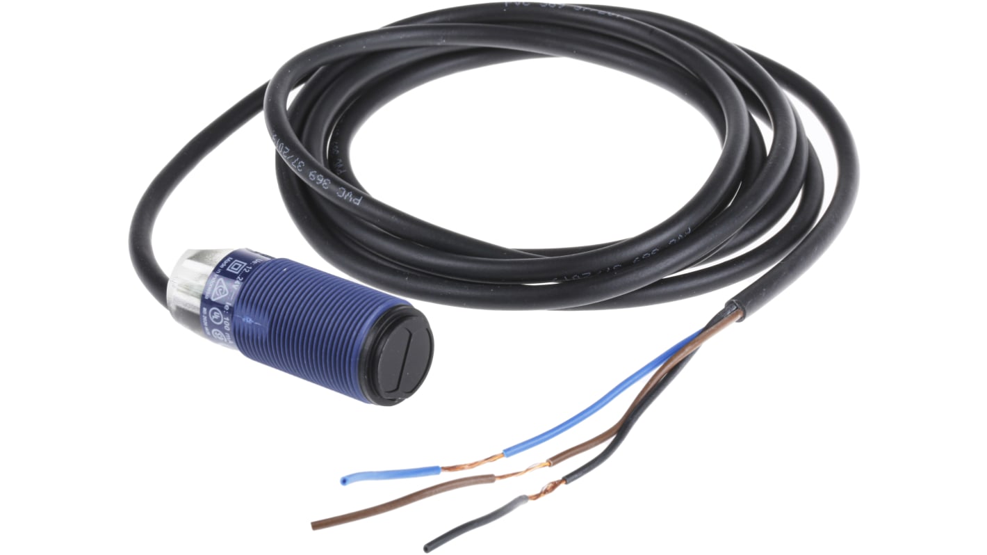 Sensore fotoelettrico cilindrico Telemecanique Sensors XUB1APANL2, rilevamento fino a 4 m, uscita PNP, IP65/IP67.