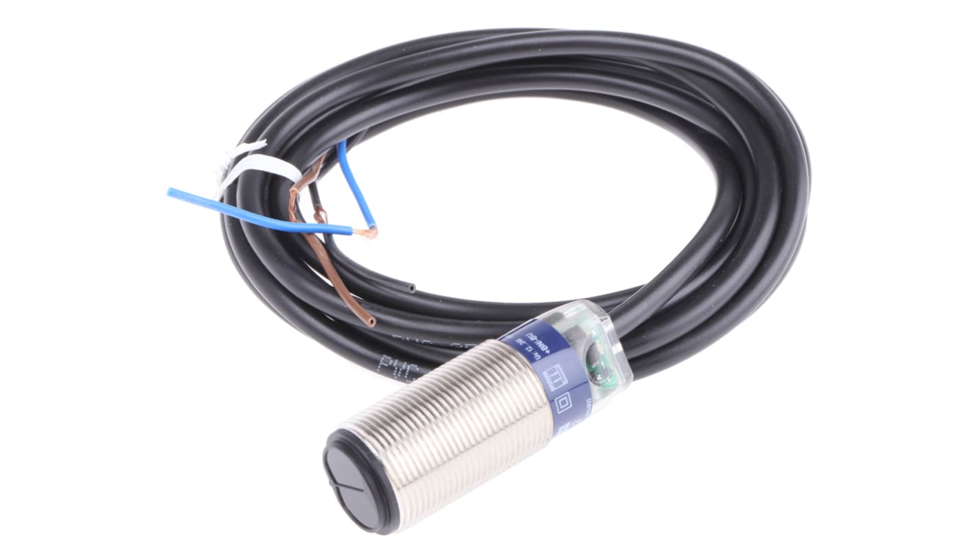 Sensore fotoelettrico cilindrico a retroriflessione Telemecanique Sensors XUB1BPBNL2, rilevamento fino a 4 m, IP65/IP67.