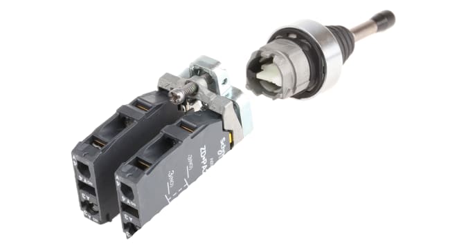 Interruttore joystick Schneider Electric XD4PA14, Serie XD4 PA con Collare in Metallo, 2-3 Direzioni, IP66, Assi 4.