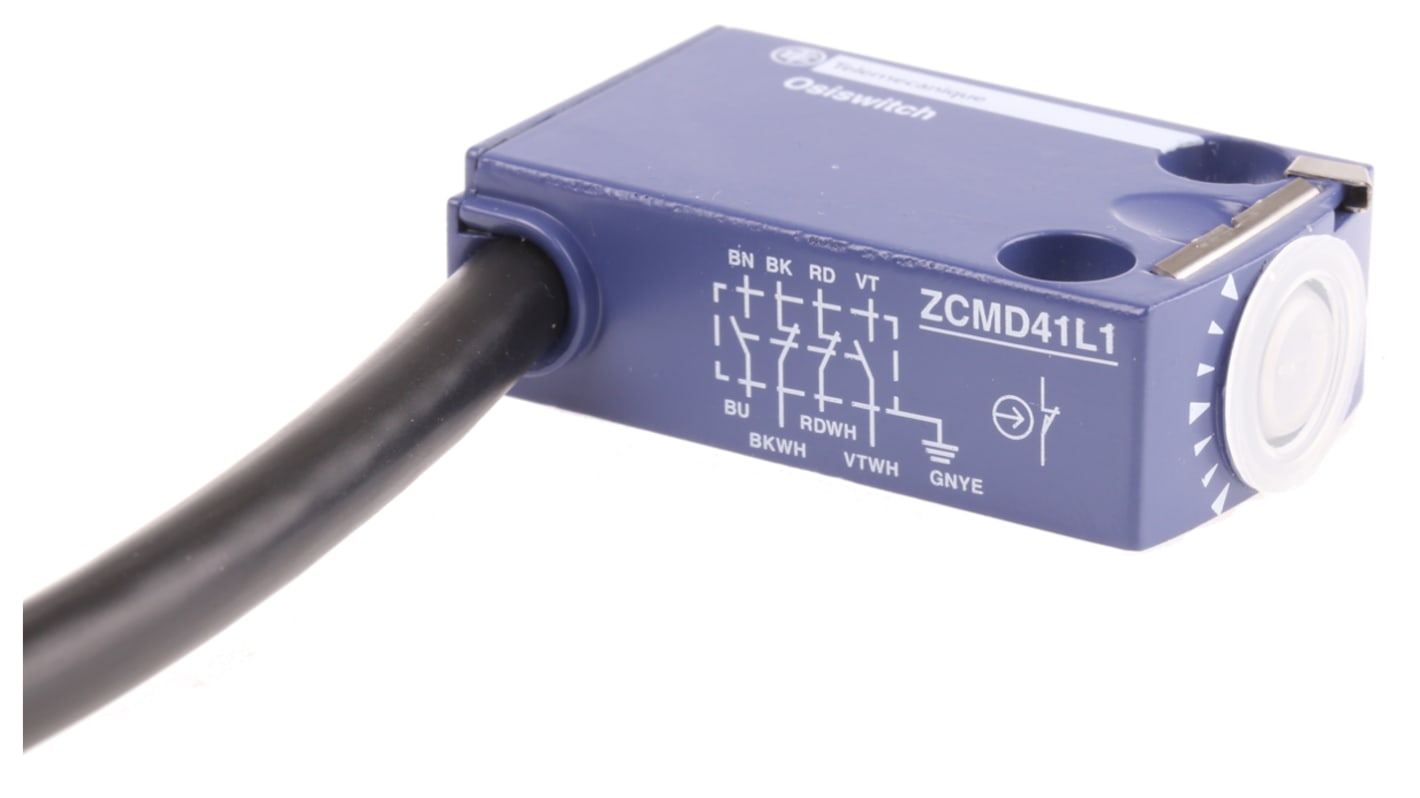 Interruttore di fine corsa Telemecanique Sensors ZCMD41L1, corpo in lega di zinco, 2NA e 2NC, dimensioni 50x30x16mm, temperatura operativa -25°C/+70°C.
