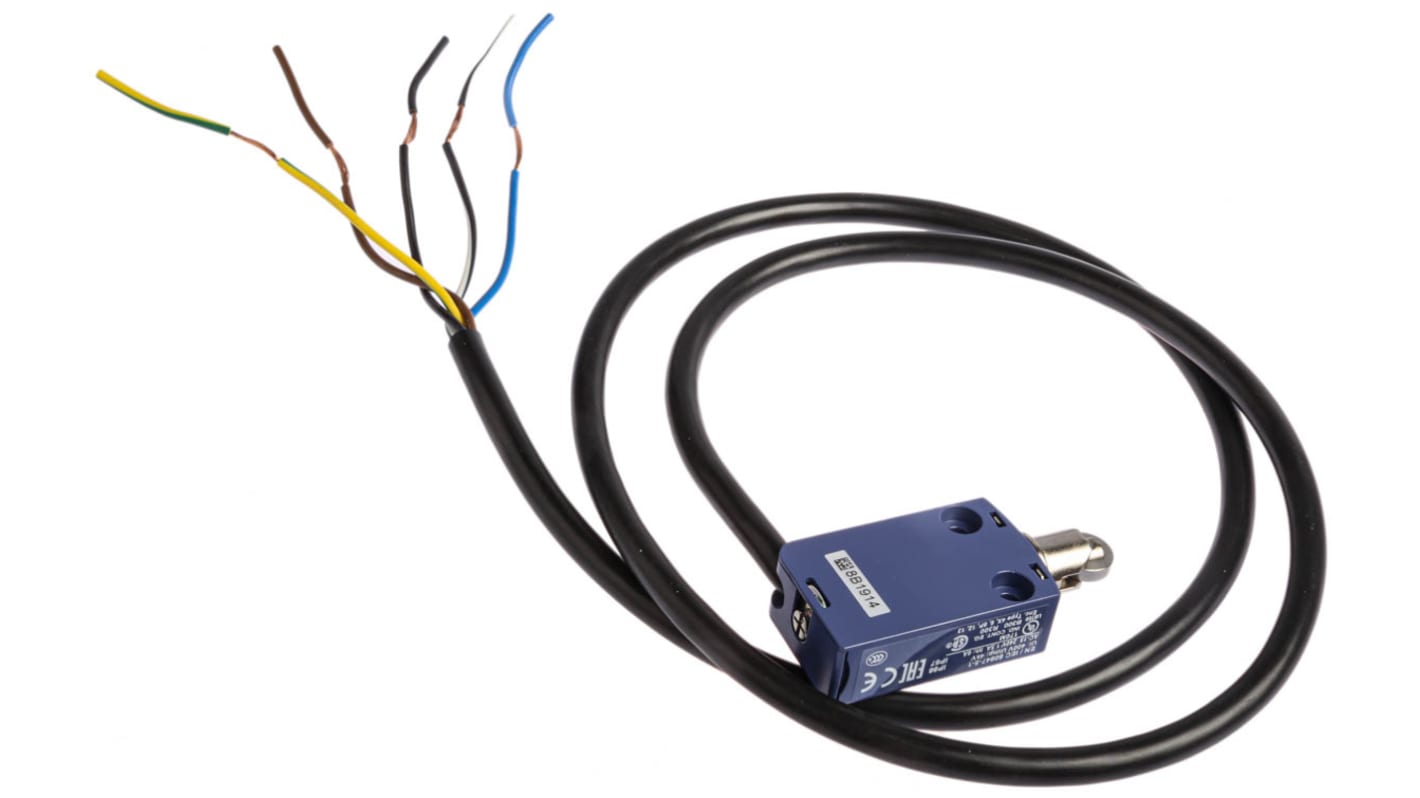 Interruttore di fine corsa Telemecanique Sensors XCMD2502L1, attuatore a stantuffo NO/NC, protezione IP66/IP67/IP68, dimensioni 50mm x 30mm x 16mm.