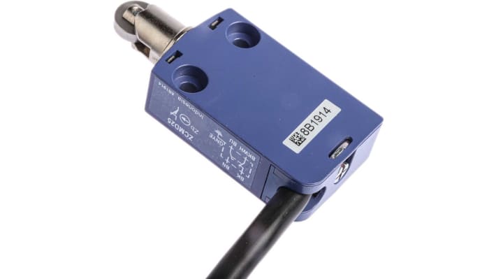 Interruttore di fine corsa Telemecanique Sensors XCMD2502L1, attuatore a stantuffo NO/NC, protezione IP66/IP67/IP68, dimensioni 50mm x 30mm x 16mm.