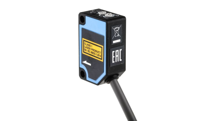 Sensore fotoelettrico rettangolare Sick WL100L-F1131 a retroriflessione, rilevamento fino a 12 m, montaggio a pannello, IP65.