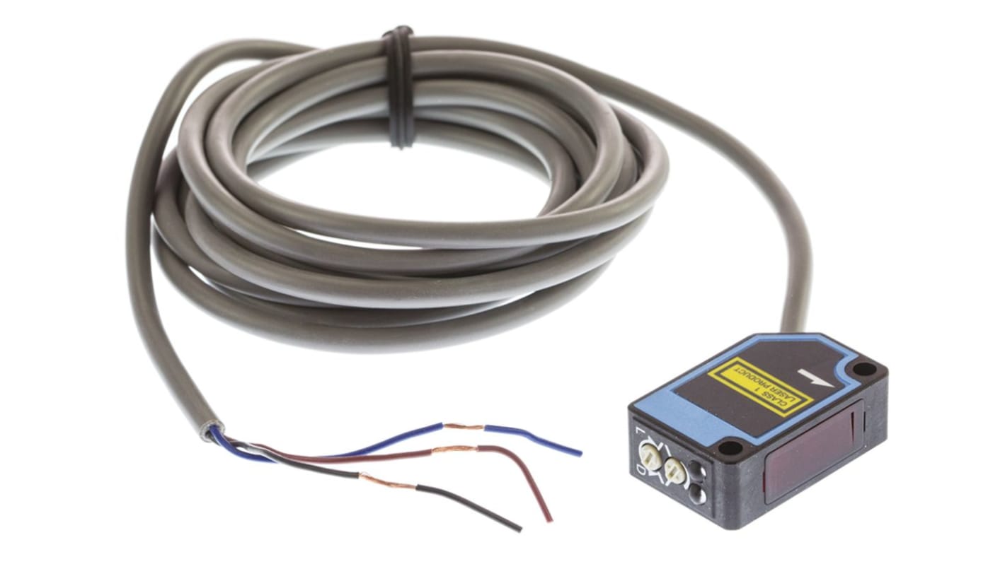 Sensore fotoelettrico rettangolare Sick WT100L-F1141, rilevamento fino a 450 mm, montaggio a pannello, grado di protezione IP65.