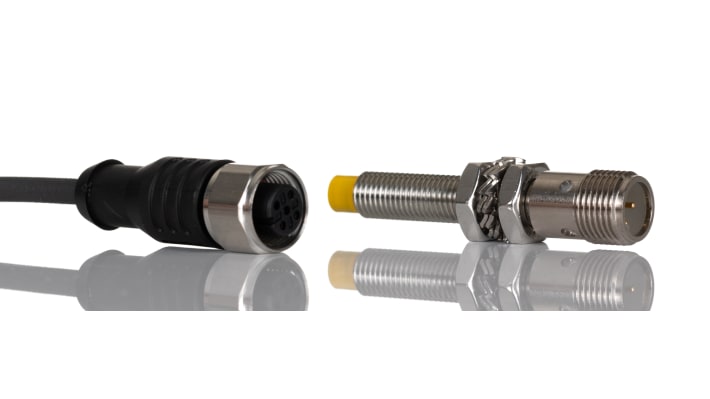 Sensore di prossimità cilindrico PNP M8 Turck NI6U-EG08-AP6X-H1341, rilevamento 6 mm, grado di protezione IP68, montaggio in acciaio inox.