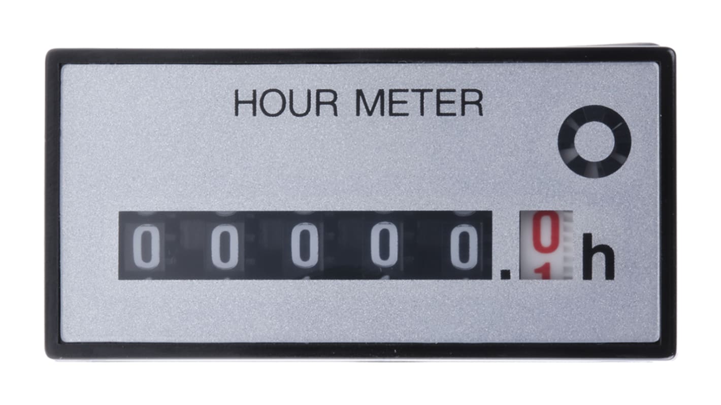 Contatore Panasonic TH638CEJ, 6 cifre, montaggio a pannello, 220 V, conteggio fino a 99.999,9 h, dimensioni compatte.