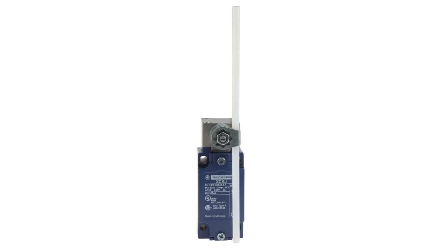 Interruttore di fine corsa Telemecanique Sensors XCKJ10559, Asta, 1NC/1NA, IP66, dimensioni 77x40x44mm, per applicazioni industriali.