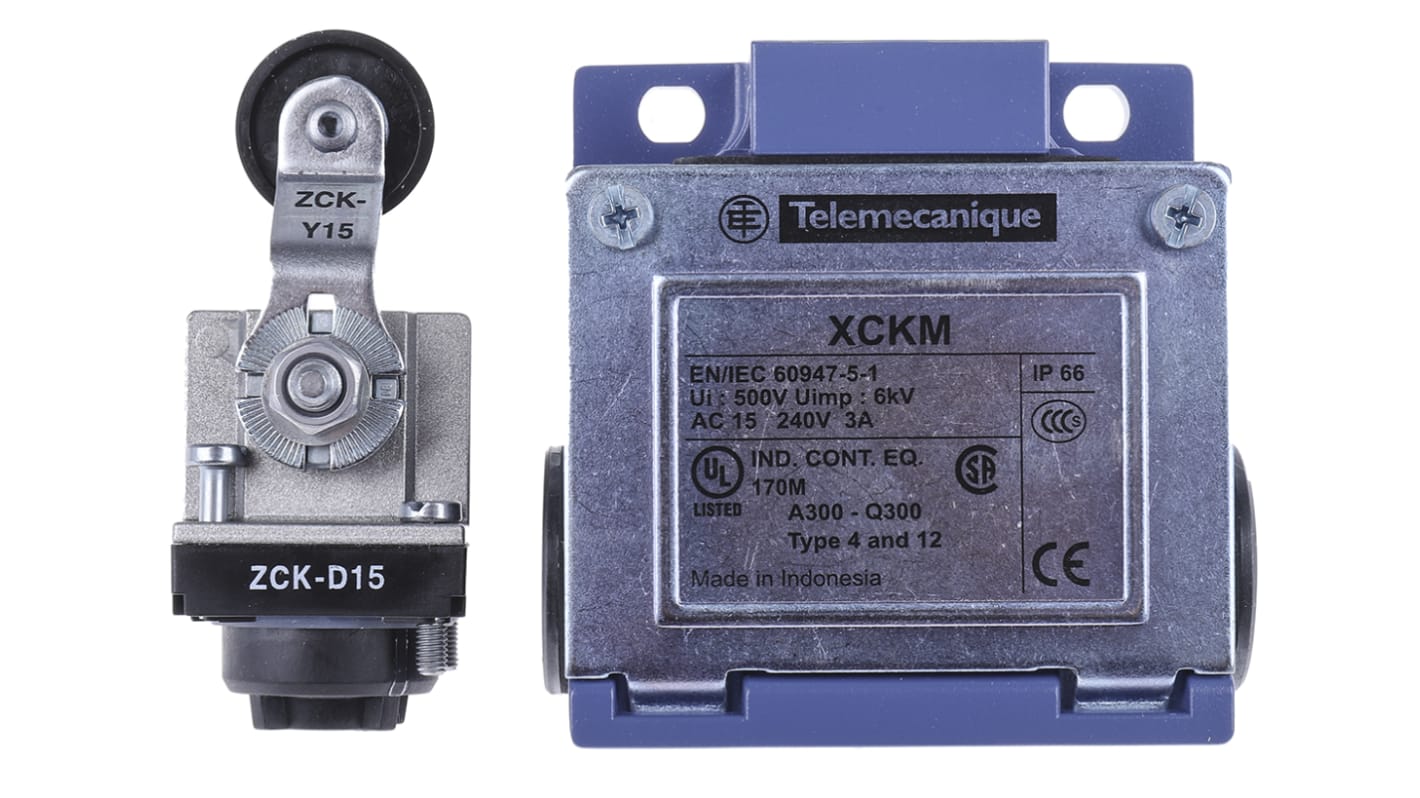 Interruttore di fine corsa Telemecanique XCKM115H29 Leva NO/NC 240V 10A IP66 - Affidabile e preciso per applicazioni industriali.