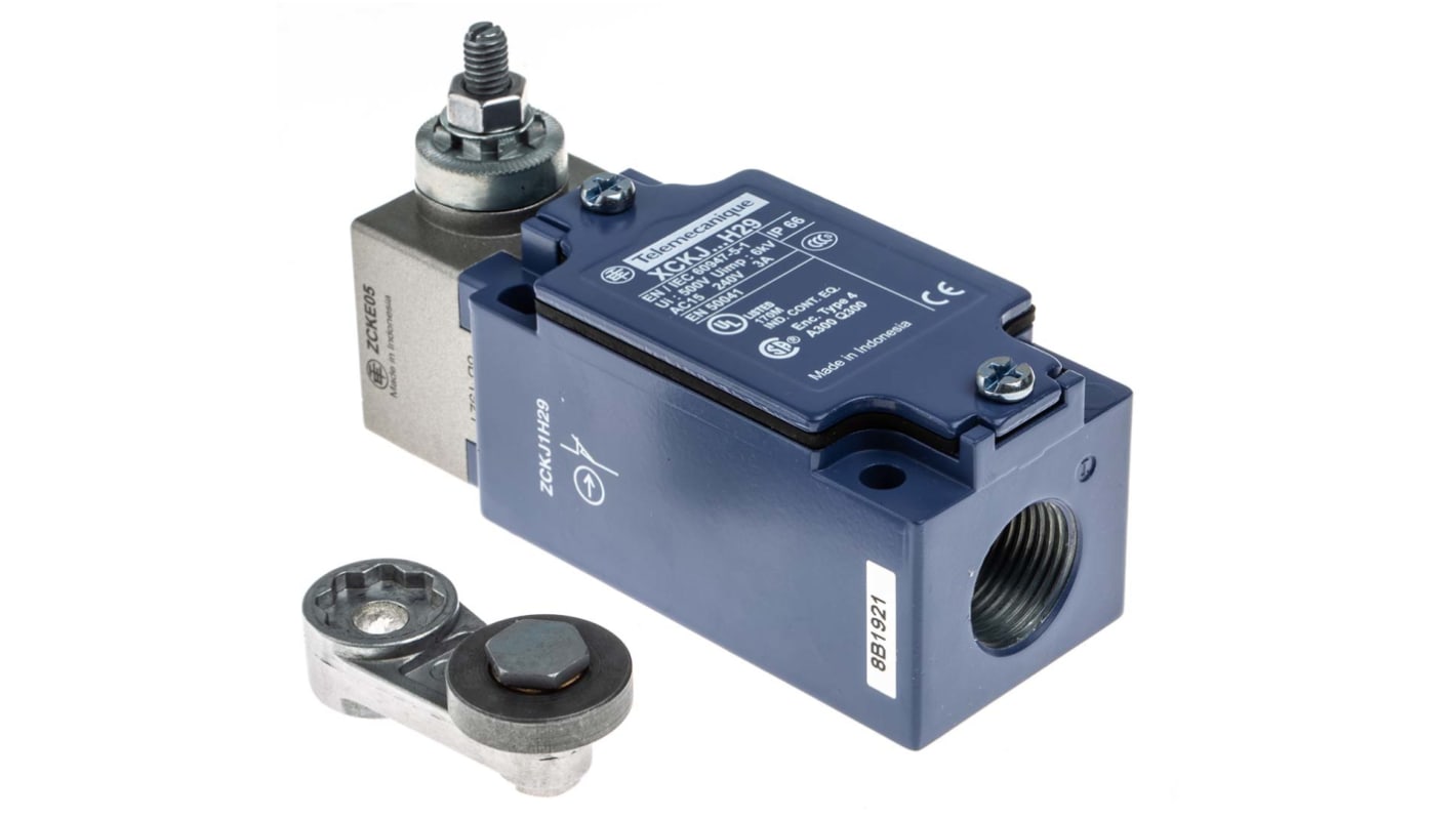 Interruttore di fine corsa Telemecanique XCKJ10513H29 - Leva, NO/NC, 240V, 10A, IP66 - Per scale mobili e movimentazione materiali.