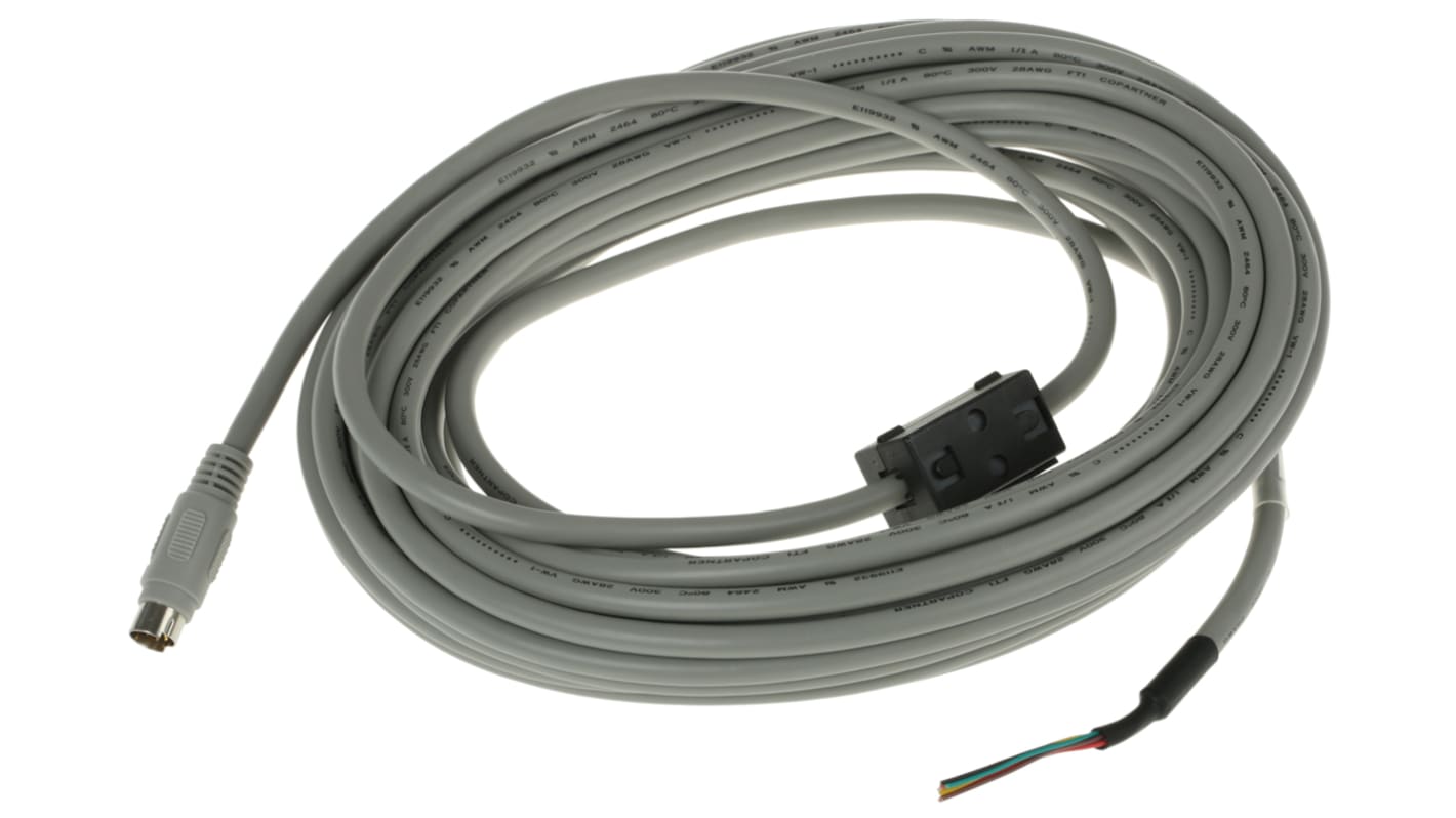 Cavo Mitsubishi Electric GT10-C30R4-8P, 3 m, RS-422, per collegamento HMI GOT a PLC serie FX. Connessione D9-sub a mini-DIN 8 pin.