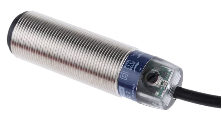 Sensore fotoelettrico cilindrico a diffusione Telemecanique Sensors XUB5BPANL2, rilevamento fino a 600 mm, uscita PNP, IP65/IP67.