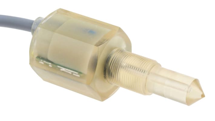 Interruttore di livello Baumer FFAK 16PTD1099/L, montaggio orizzontale/verticale, uscita PNP, IP68, temperatura da 0 a 65 °C.