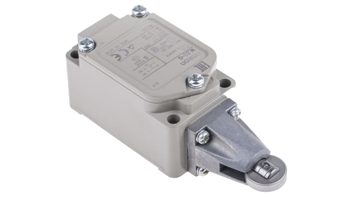 Interruttore di fine corsa Omron WLD2-G, leva a rullo SPDT, IP67, 600V CA, montaggio laterale, durata 15 milioni di cicli.