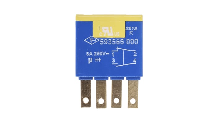 Saia-Burgess TH593566000, blocco contatti 1CO per interruttori a coda di rondine, contatti autopulenti in argento.