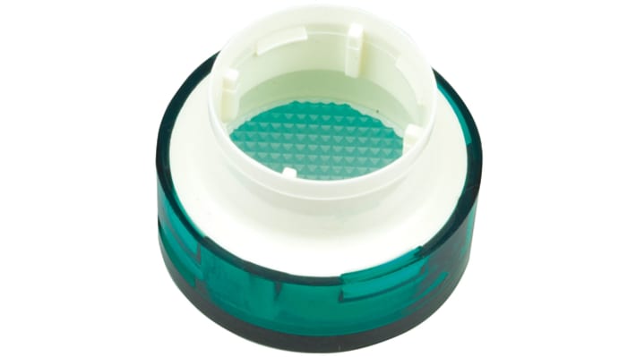 Lente pulsante rotonda verde Saia-Burgess 565211-605 per Serie TP2, montaggio a pannello, grado di protezione IP67.