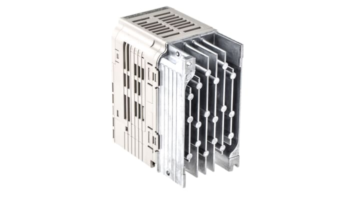 Inverter Omron VZAB0P4BAA, 0,55 kW, 230 V, fase 1, frequenza 0,1-400 Hz, corrente 3,5 A, IP20, dimensioni 128x68x108 mm.