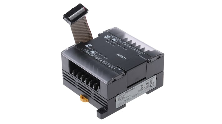 Modulo di espansione PLC Omron CP1W-20EDT1, 12 ingressi a tensione, 8 uscite a transistor, dimensioni 90 x 86 x 50 mm.