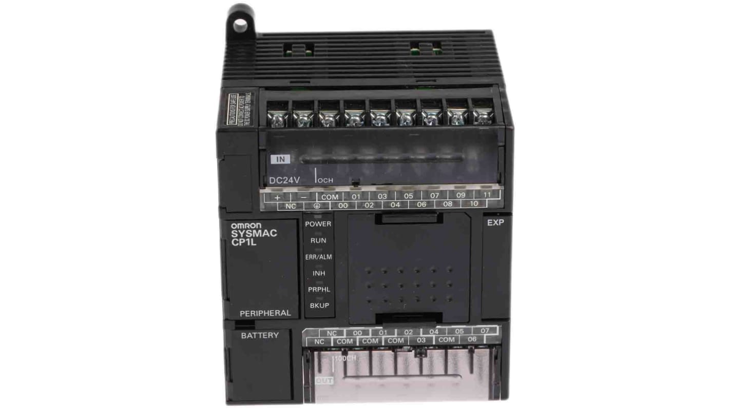 Omron CP1L-L20DR-D, CPU PLC con 20 I/O, montaggio su guida DIN, dimensioni 86 x 110 x 85 mm, interfaccia USB.