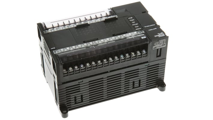 Omron CP1L-M40DR-D, CPU PLC con 40 I/O, montaggio su guida DIN, dimensioni 150x110x85 mm, programmazione Ladder Logic.
