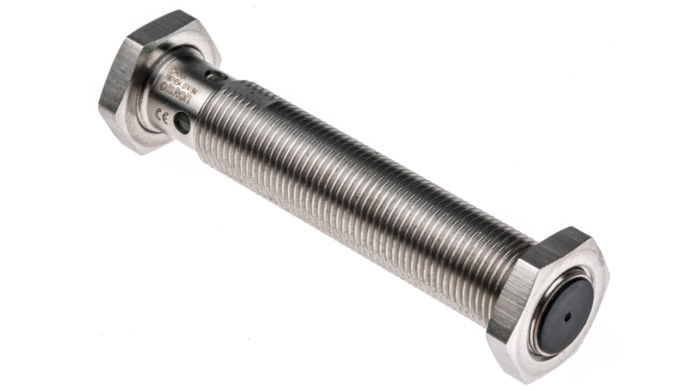 Sensore di prossimità cilindrico NPN M12 Omron E2AS12LS04M1C1, rilevamento 4 mm, alimentazione 12-24 V c.c., grado di protezione IP67.