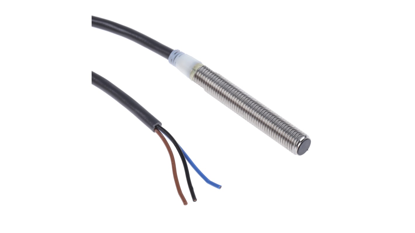 Sensore di prossimità Omron E2A-S08LS02-WP-B1 2M, cilindrico PNP, rilevamento 2 mm, IP67, 12-24 V c.c.