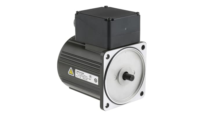 Motore c.a. trifase asincrono Panasonic M9MX40GK4YGA, potenza 40 W, 230 V, 1340 giri/min, dimensioni 117,8 x 90 x 90 mm.