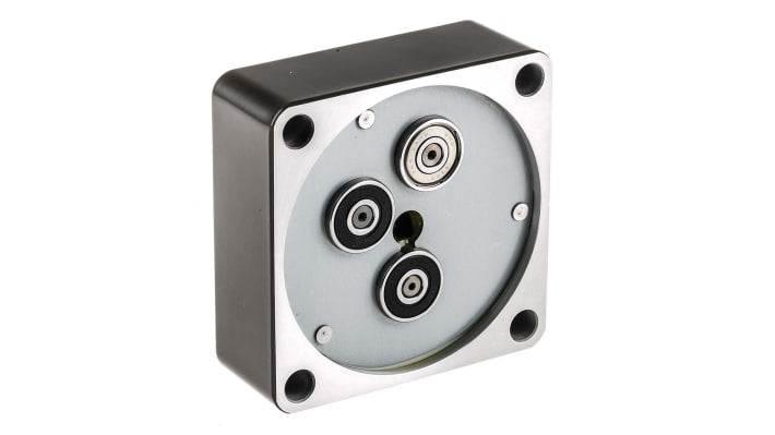 Riduttore a ingranaggi Panasonic MX8G120B, rapporto 120:1, coppia 7,84 Nm, diametro albero 10 mm, dimensioni 80x80x30 mm.