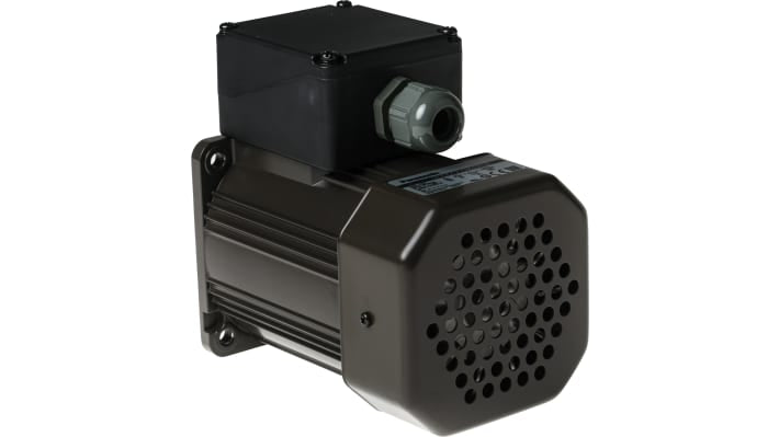 Motore c.a. trifase asincrono Panasonic M9MZ90GK4YGA, potenza 90 W, dimensioni 155,5 x 90 x 90 mm, rotazione reversibile.