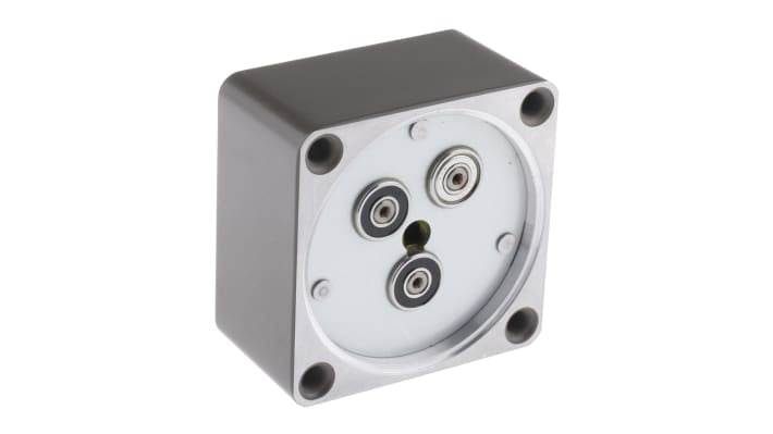 Ingranaggio Panasonic MX6G100B, rapporto 100:1, coppia 2,45 Nm, diametro asta 8 mm, dimensioni 60x60x24,5 mm.