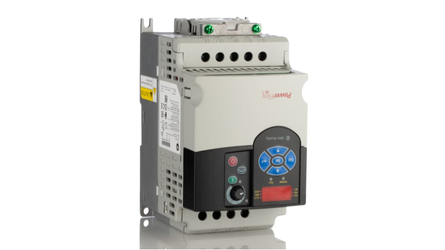 Inverter monofase Allen Bradley 22F-A8P0N113, 1,5 kW, 240 V, 8 A, montaggio a pannello, dimensioni 174x100x136 mm.
