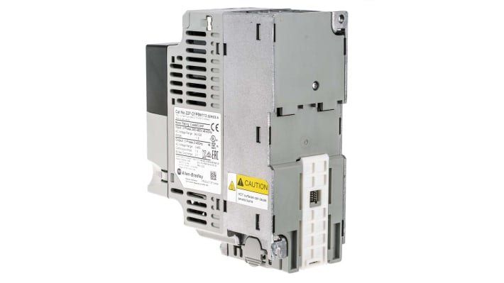 Allen Bradley 22F-D1P5N113, inverter trifase 0,4 kW, montaggio a pannello, dimensioni 174x72x136 mm, comunicazione ModBus.
