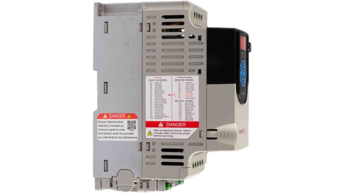 Allen Bradley 22F-A2P5N103, inverter monofase 0,4 kW, 240 V, 400 Hz, montaggio a pannello, dimensioni 174x72x136 mm.